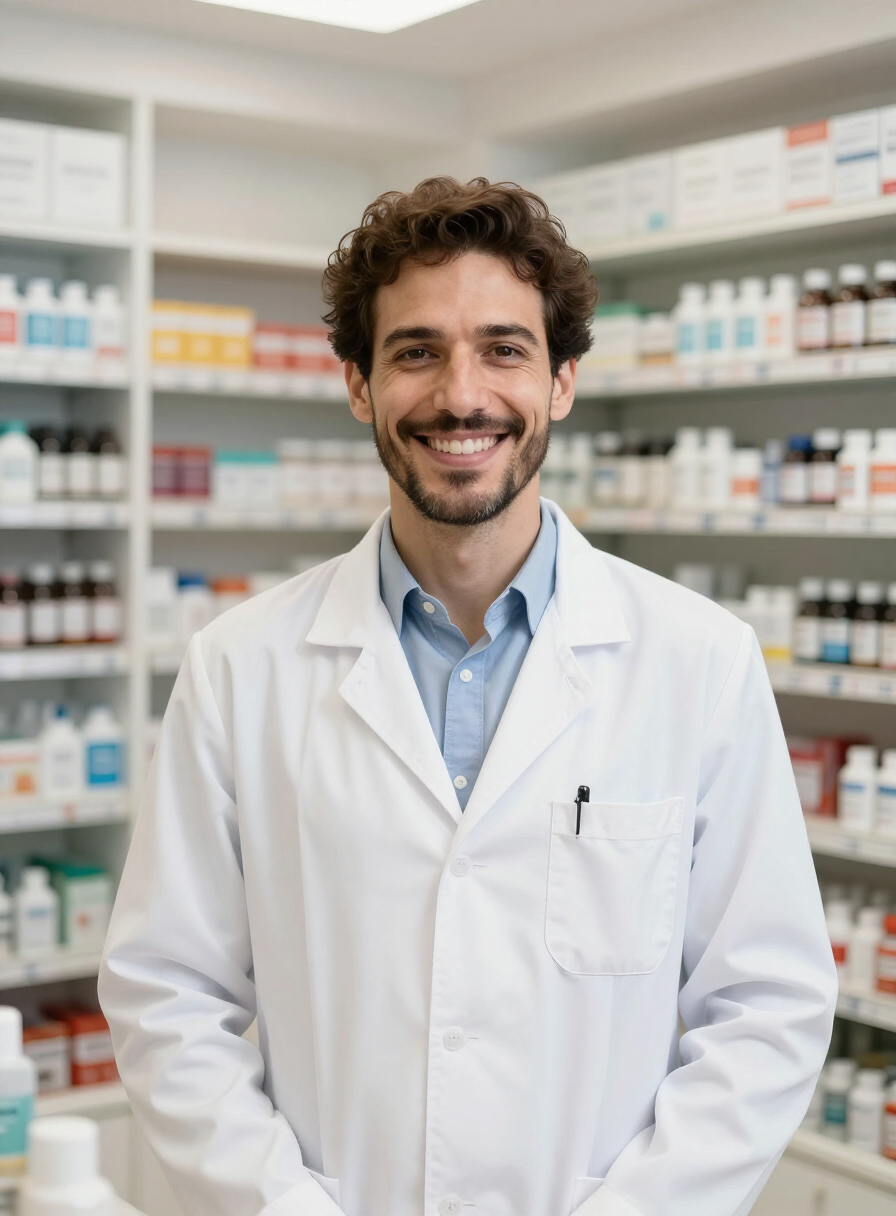 Farmacêutico atendendo